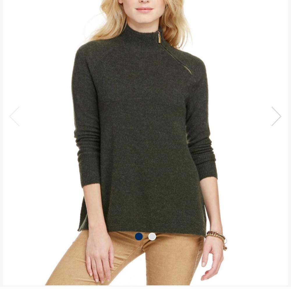 Zipper Neck Poncho Sweater size large